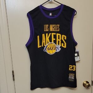 Los Angeles Lakers Lebron James Black Jersey with Purple Trim